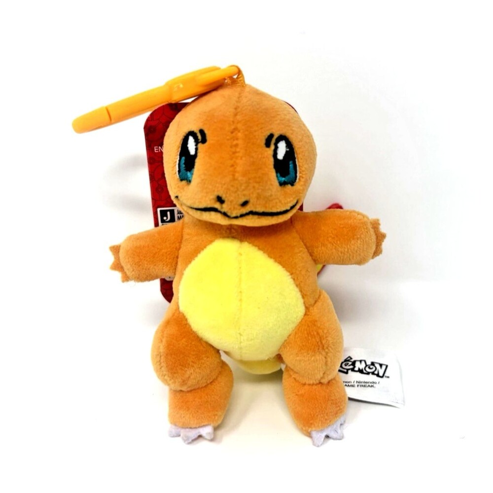 Jazwares Pokemon 4" Charmander Nintendo Plush Toy Plastic Clip-On 2024 PKW3920